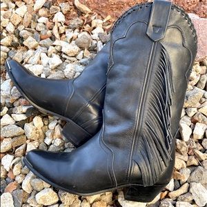 Vintage Acme fringe cowgirl boots